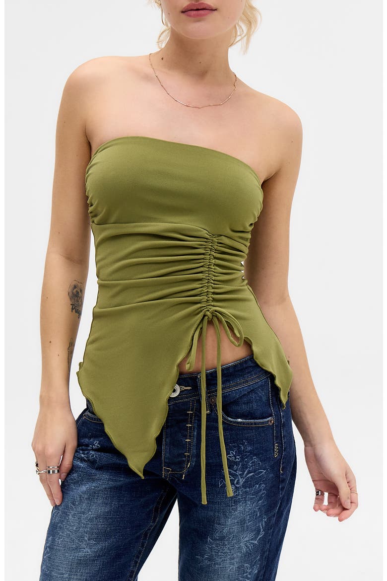 Rem Cinched Strapless Top, Main, color, KHAKI
