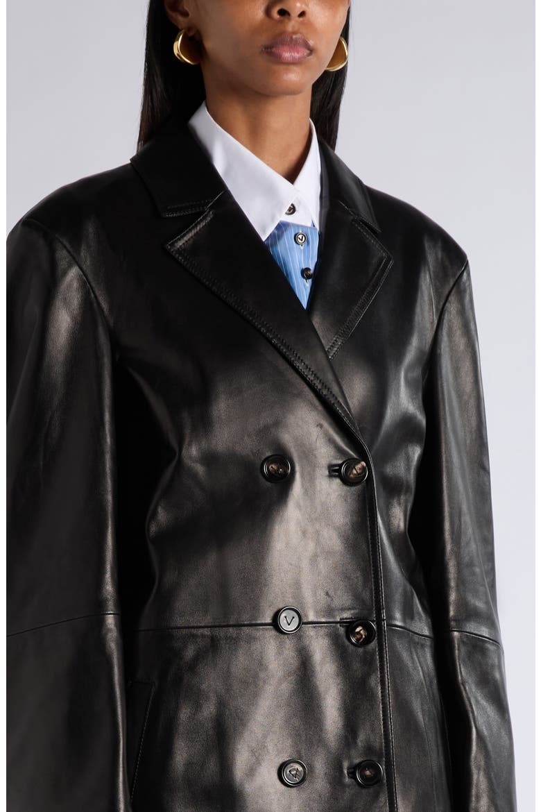Nappa Leather Coat, Alternate, color, 1010 DOUBLE BLACK