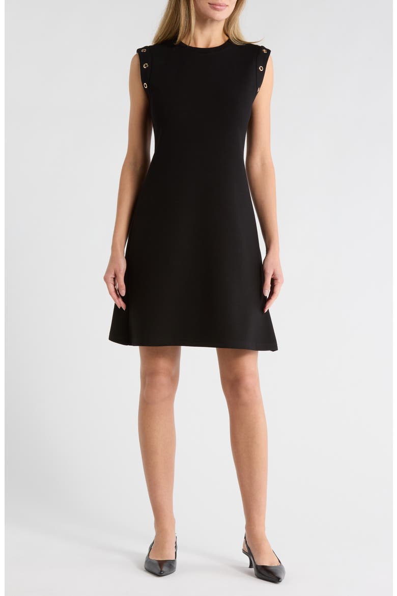 Grommet Minidress, Main, color, BLACK