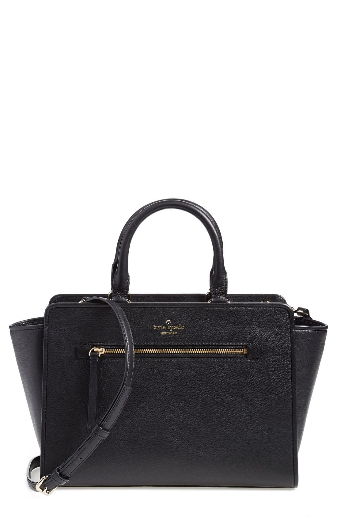 Kate Spade New York 'north court - coralline' pebbled leather satchel, Main, color, 