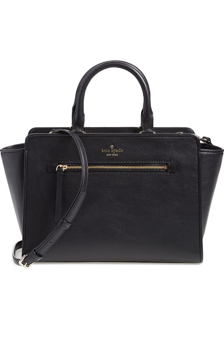 Kate Spade New York 'north court - coralline' pebbled leather satchel, Main, color,