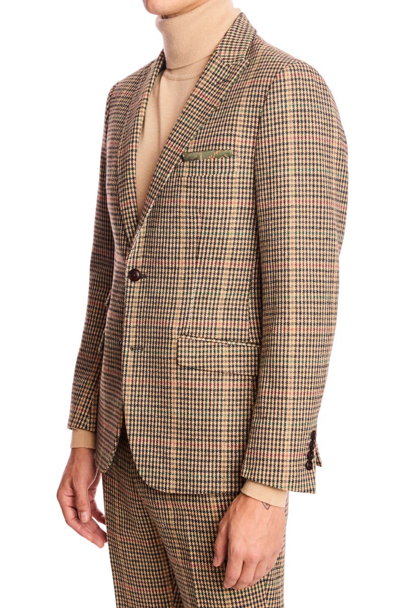 Ashton Slim Fit Houndstooth Plaid Wool Blend Blazer