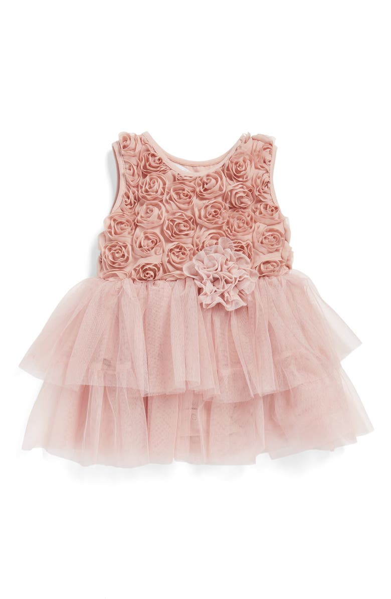 Popatu Rosette Tulle Dress, Alternate, color,