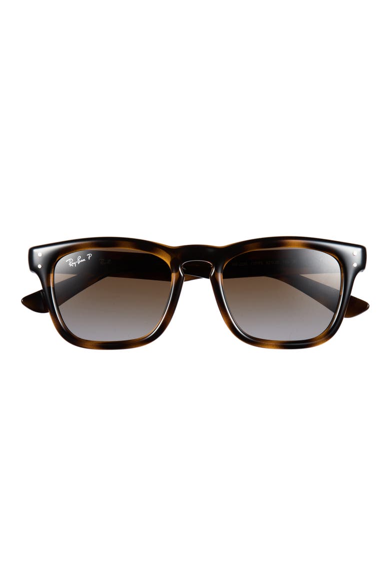 52mm Polarized Square Sunglasses, Main, color, HAVANA / POLAR LIGHT GREY
