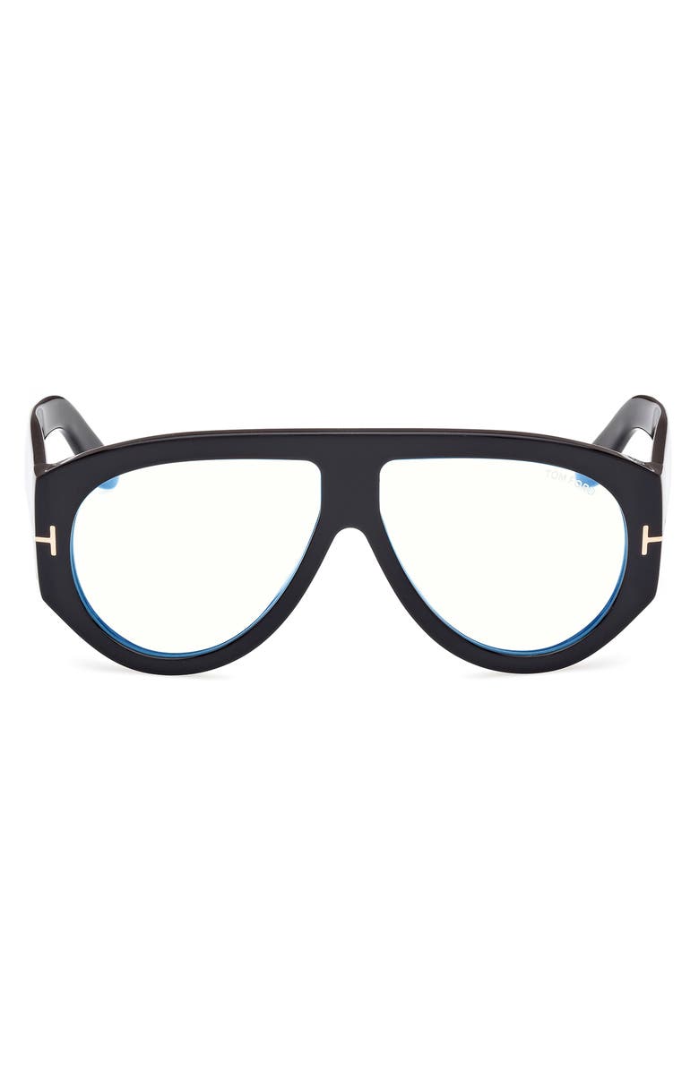 TOM FORD 60mm Pilot Blue Light Blocking Glasses, Main, color, 