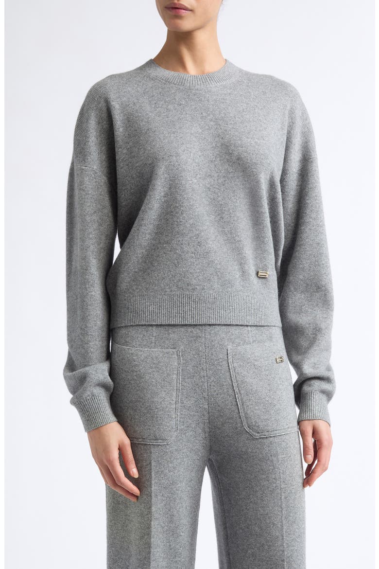 Crewneck Wool & Cashmere Sweater, Main, color, MID-GREY MARL