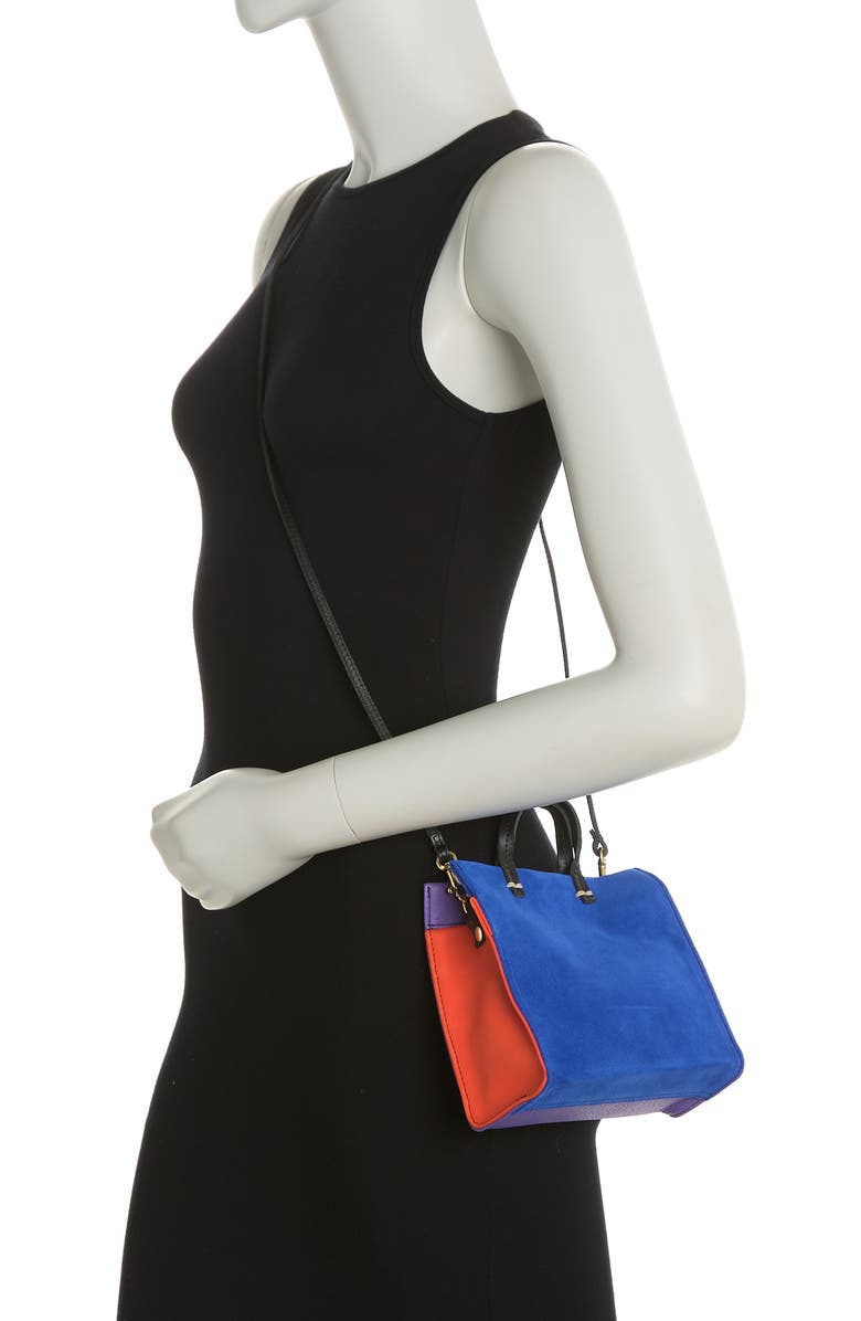 Clare V. Simple Leather Colorblock Bebe Satchel, Alternate, color,