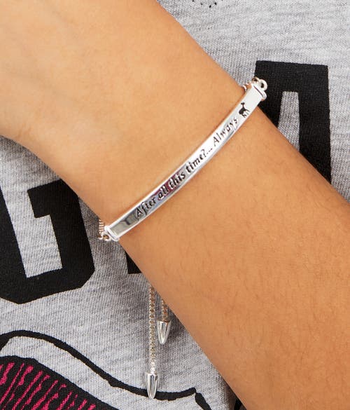 Harry Potter Snape's Silver Plated Love Always Bar Lariat Bracelet, 8.5" In Metallic