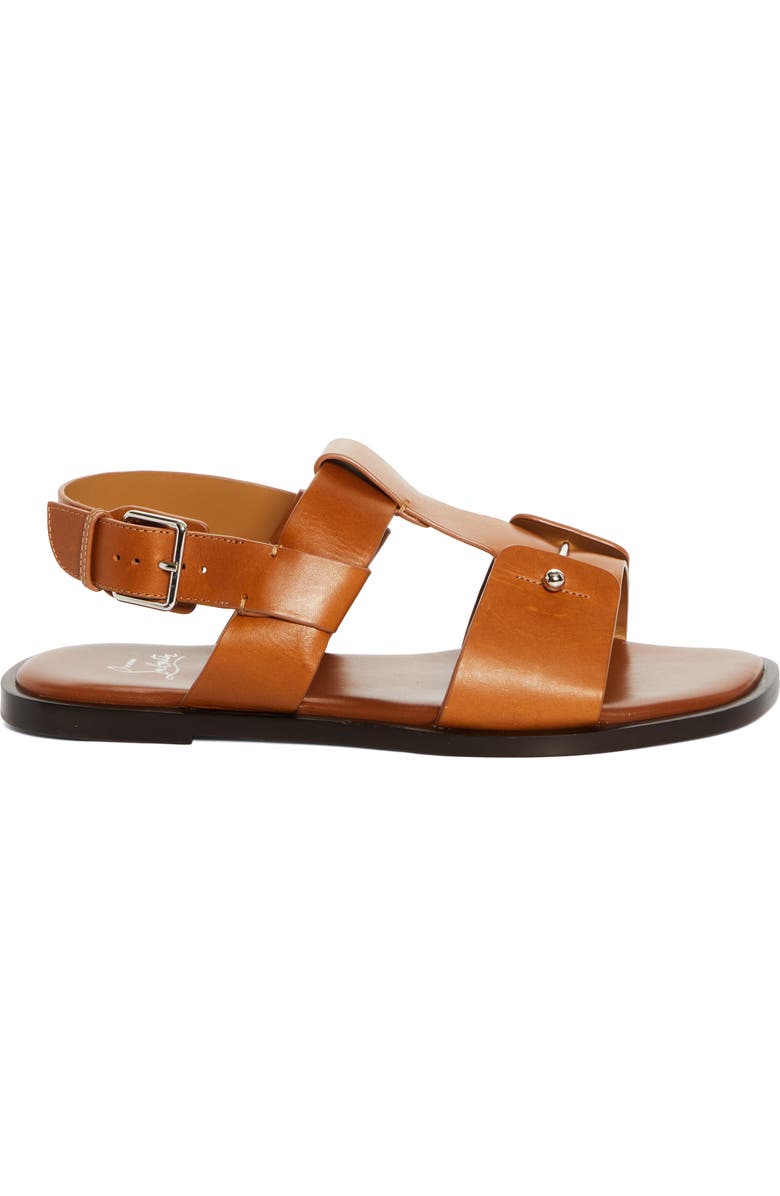 Christian Louboutin CHAMBELISS SANDAL FLAT CALF LI, Alternate, color, Cuoio