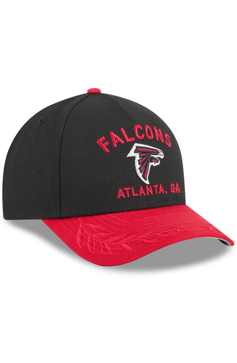 New Era Men's New Era Black/Red Atlanta Falcons 2025 NFL Draft 9FORTY A-Frame M-Crown Adjustable Hat, Alternate, color, 