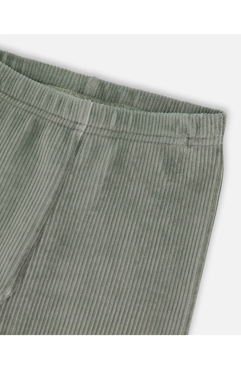 Deux par Deux Little Girl's Velvet Stretch Leggings Sage Green, Alternate, color, 