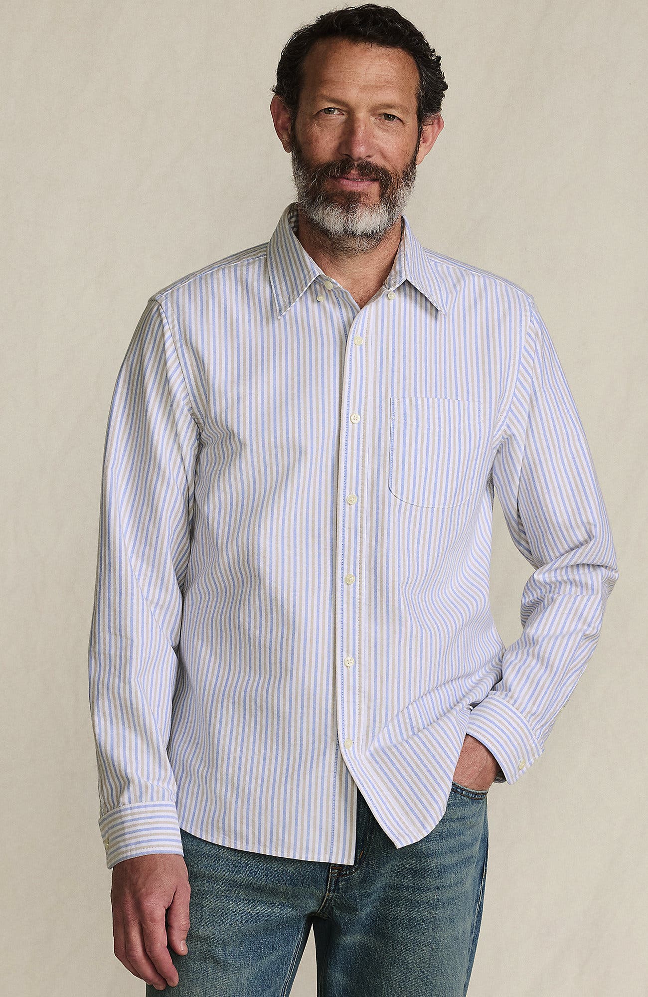 Clear Blue /Khaki Stripe
