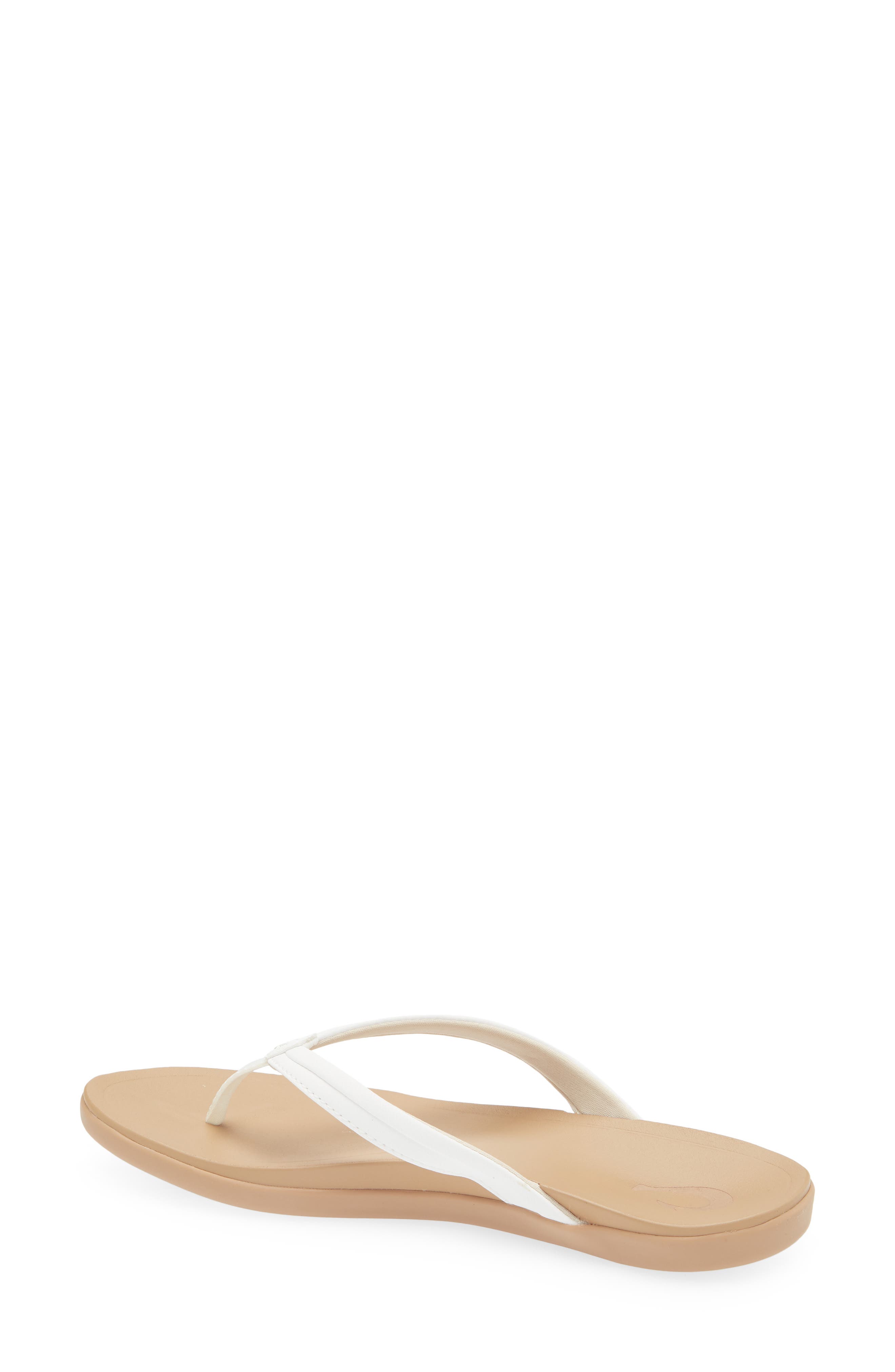 Ho'ōpio Mālua Flip Flop, Alternate, color, BRIGHT WHITE / WARM SAND