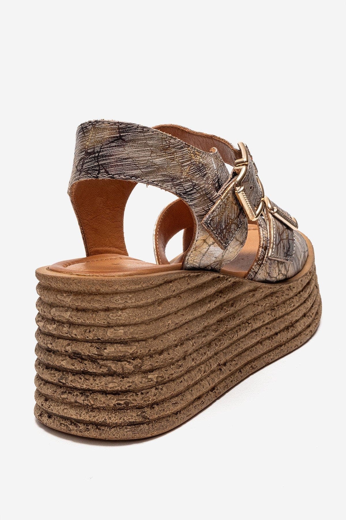 Forever & Always Shoes Mirette Leather Platform Sandal, Alternate, color, Gold