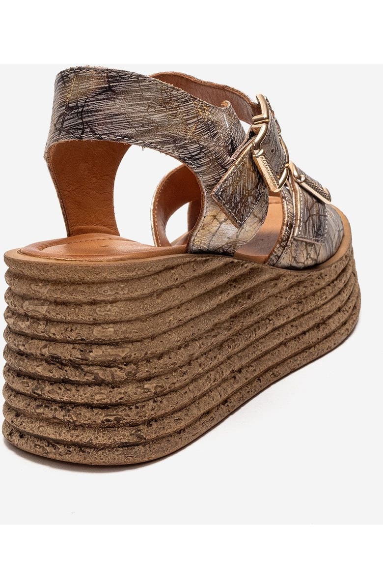 Forever & Always Shoes Mirette Leather Platform Sandal, Alternate, color, Gold