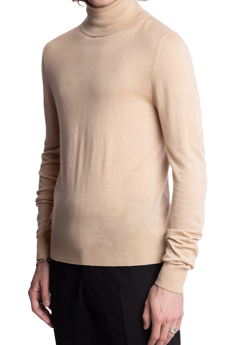 PAISLEY & GRAY Fine Gauge Turtleneck Sweater, Alternate, color, Almond