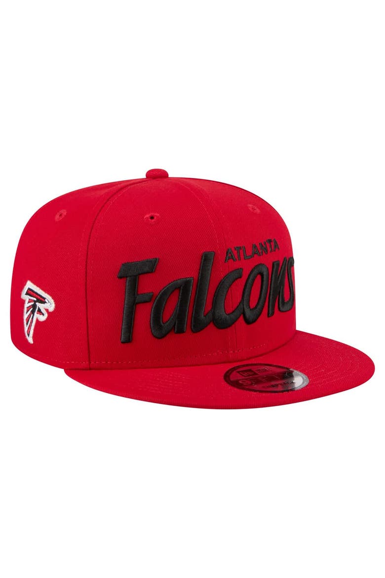 Men's New Era  Red Atlanta Falcons Core Team Script 9FIFTY Snapback Hat, Alternate, color, Red