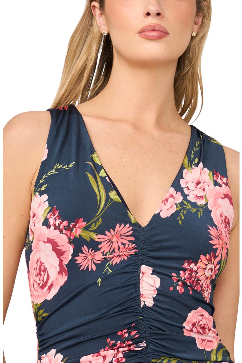 Elizabeth Floral Ruched Dress, Alternate, color, INDIGO NIGHT