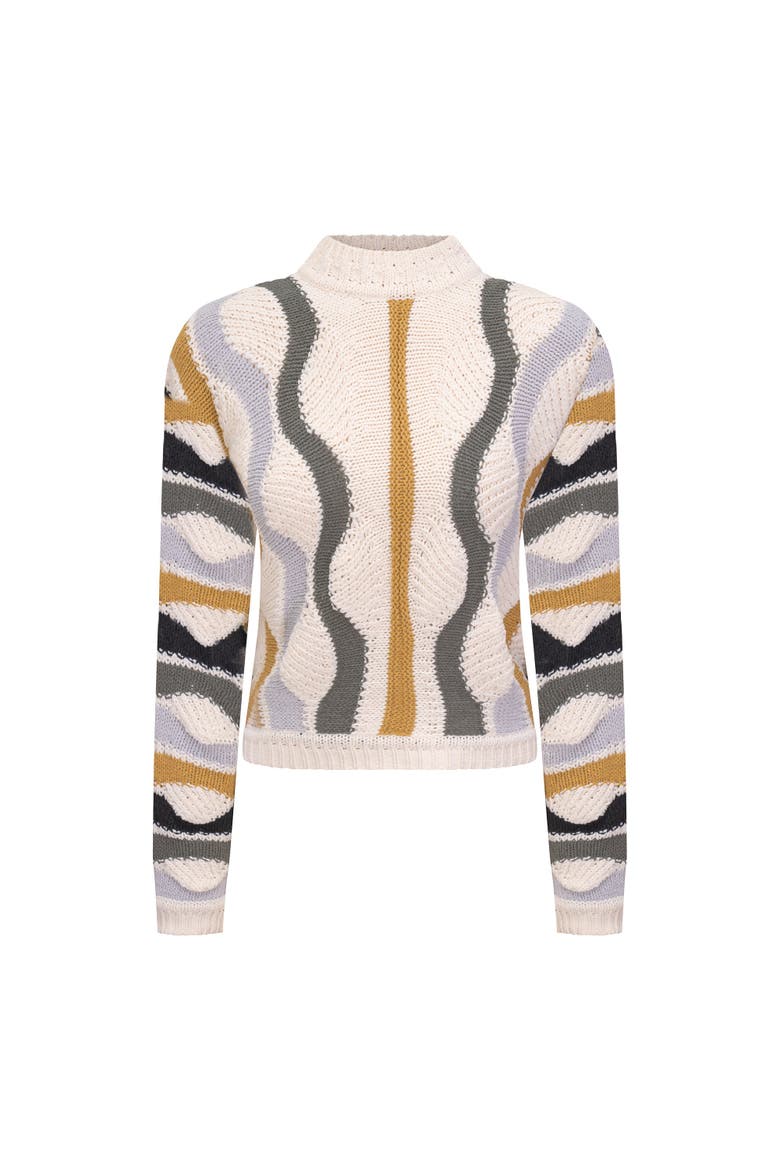 Color Blocked Textured Knit Pullover Sweater, Main, color, Dark Almond/Peanut/Olive