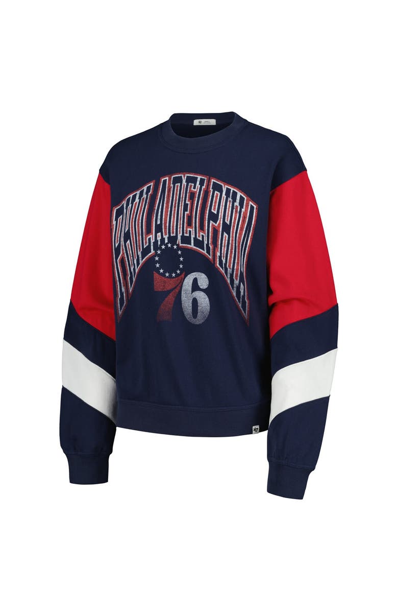 '47 Women's '47 Navy Philadelphia 76ers 2023/24 City Edition Nova Crew Sweatshirt, Alternate, color, 