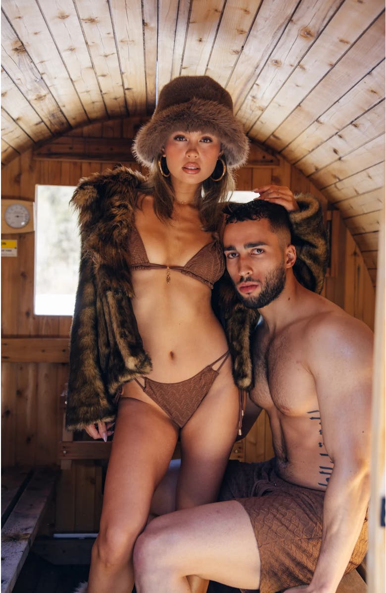 Ivy Swimwear Miles Swim Shorts, Alternate, color, Brown Mosaic