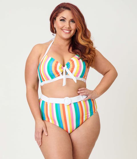 Plus Size Bow Halter Swim Top