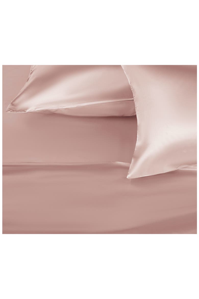 Set of 2 Elegance Satin Pillowcases, Alternate, color, ROSE GOLD