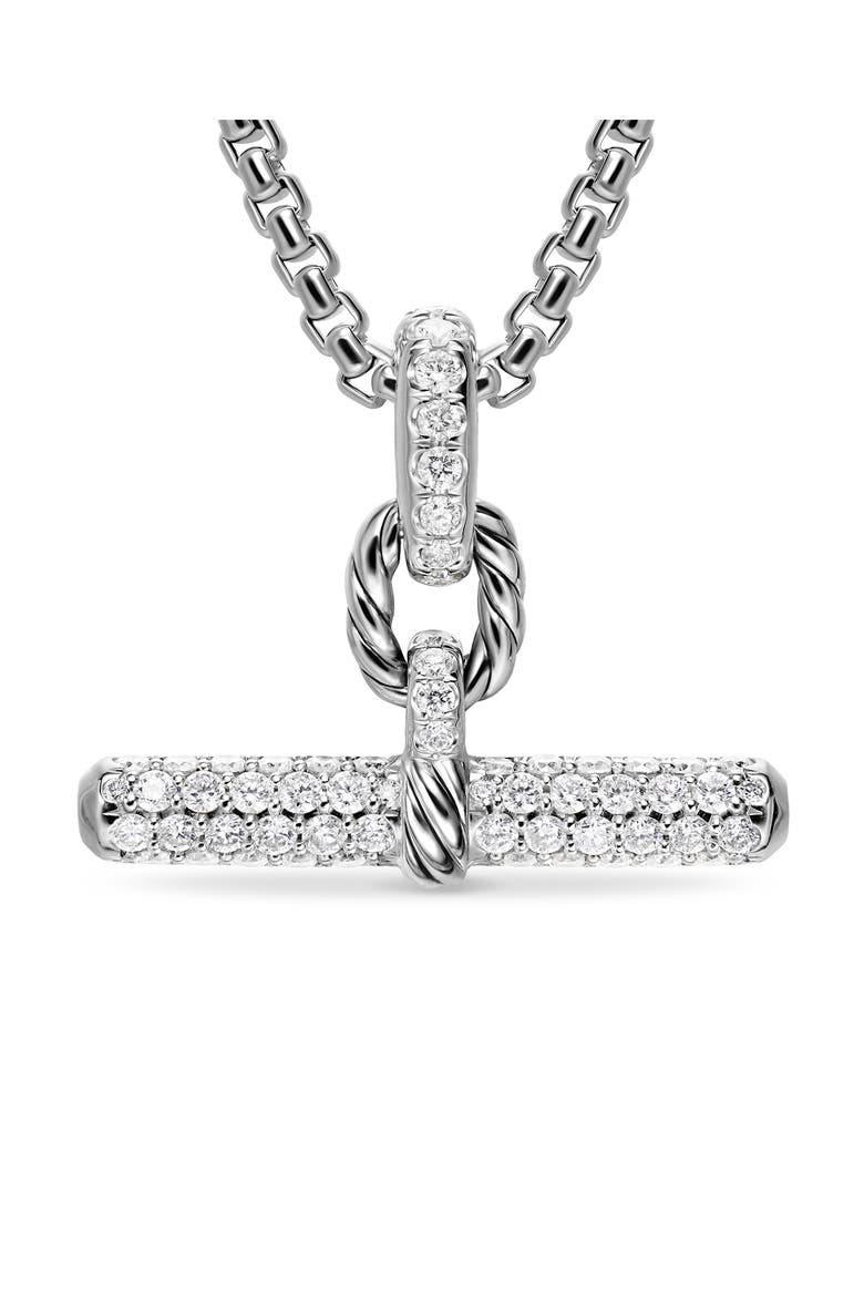 Madison® Toggle Pendant in Sterling Silver with Diamonds, 20mm, Alternate, color, DIAMOND/ SILVER