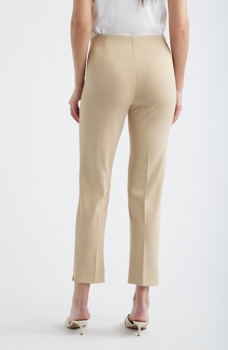 Anne Klein Hollywood Waist Straight Leg Ankle Pull-On Pants, Alternate, color, Safari