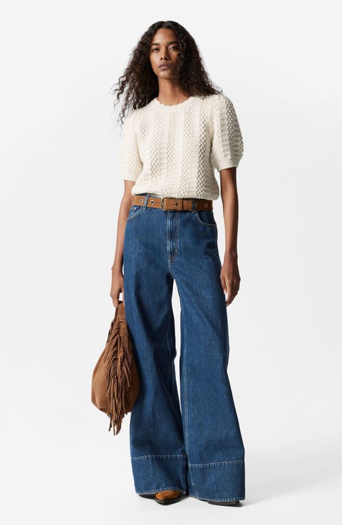 & Other Stories Puff Sleeve Sweater In White Dusty Light