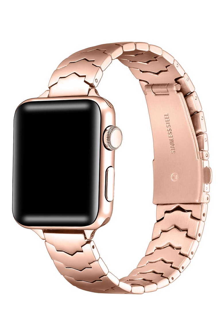 Iris Stainless Steel Apple Watch® Watchband, Alternate, color, ROSE GOLD