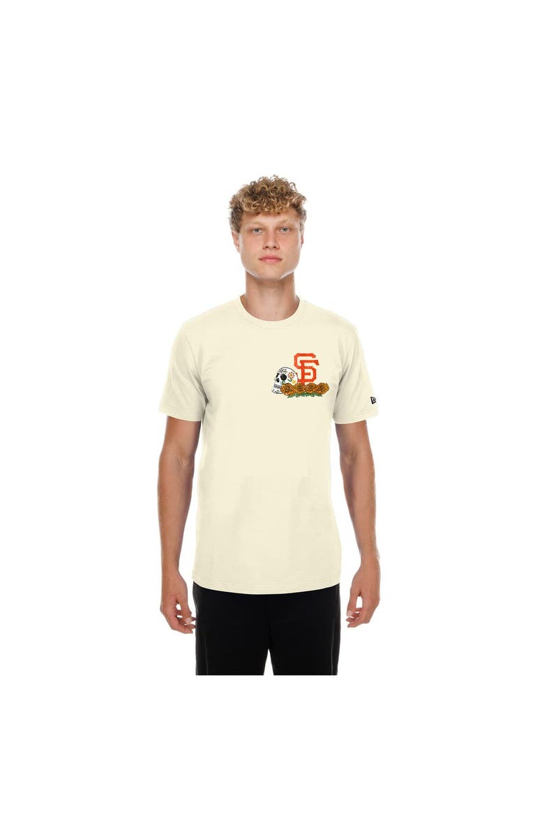 New Era Men's New Era Natural San Francisco Giants Dia de los Muertos Sugar Skull T-Shirt, Main, color, Natural