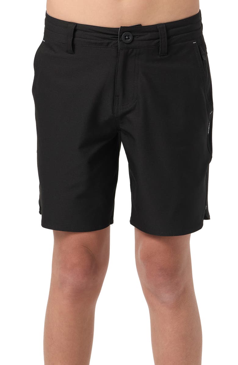 O'Neill Kids' Utility Scallop Hybrid Shorts, Alternate, color, Black