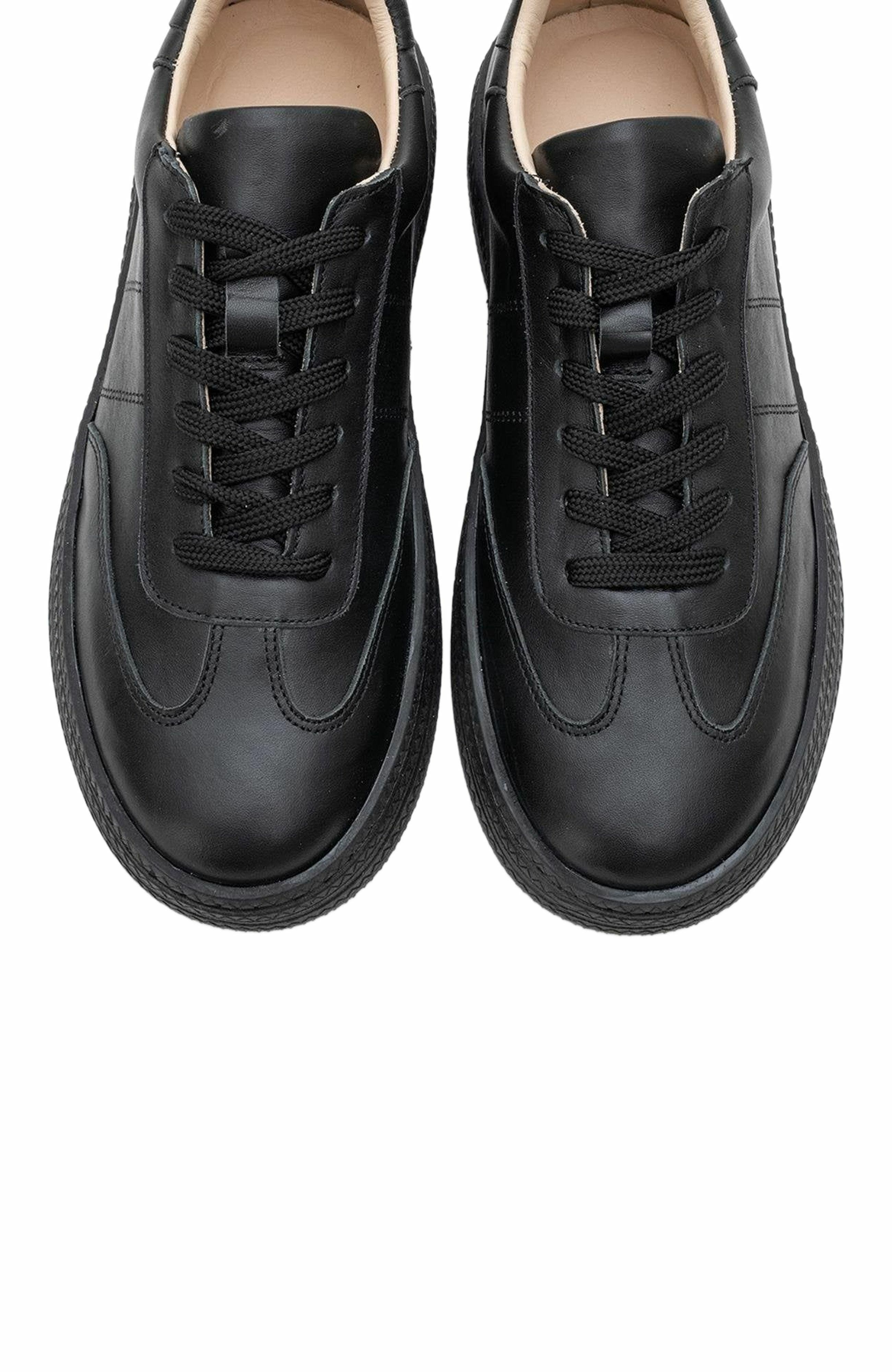 Forever & Always Shoes Fyore Leather Sneakers, Alternate, color, Black Leather