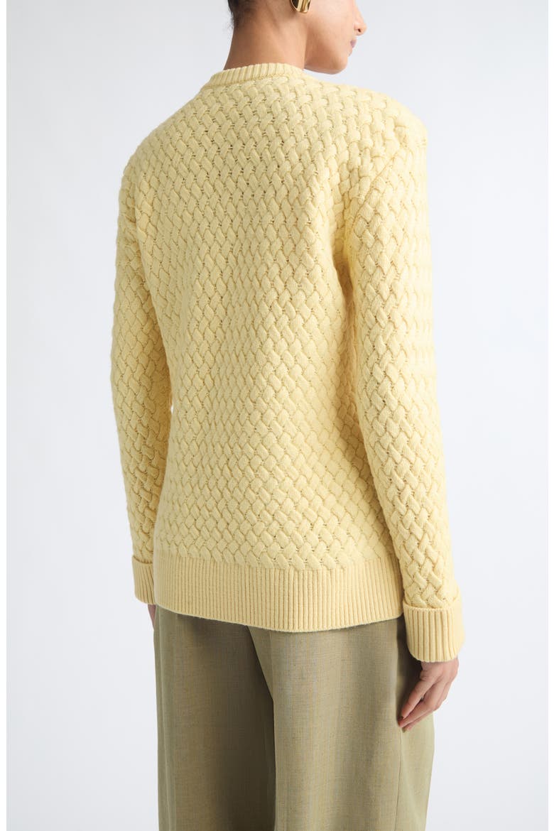 Wool Intrecciato Crewneck Sweater, Alternate, color, 2998 BUFF