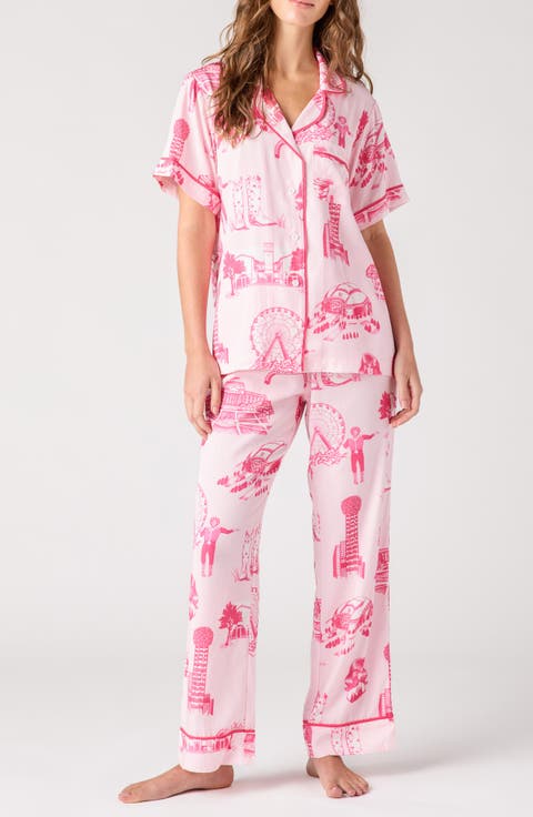 Dallas Toile Cotton Blend Pajamas