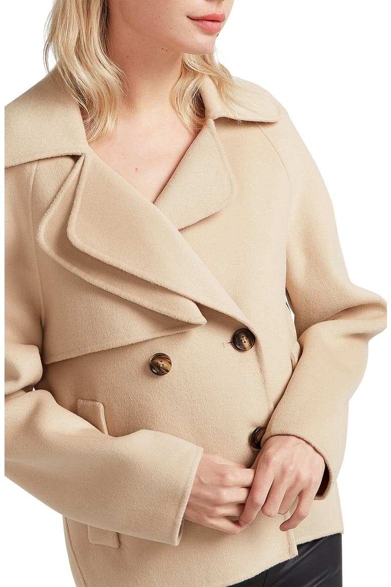 I'm Yours Wool Blend Peacoat, Alternate, color, PALE OAT