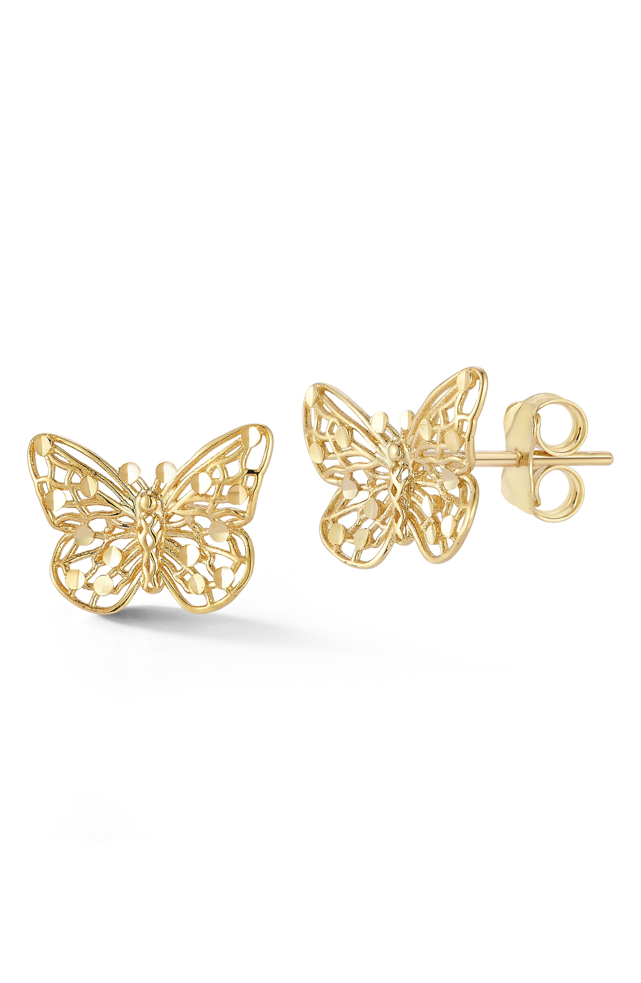 Ember Fine Jewelry 14K Gold Butterfly Stud Earrings