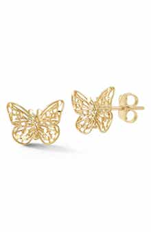Ember Fine Jewelry 14K Gold Butterfly Stud Earrings