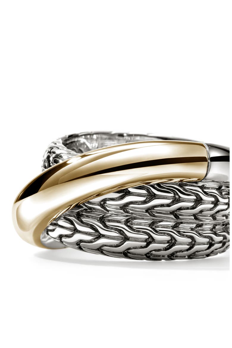 JH Essentials Crossover Ring, Wide, Alternate, color, SILVER/GOLD