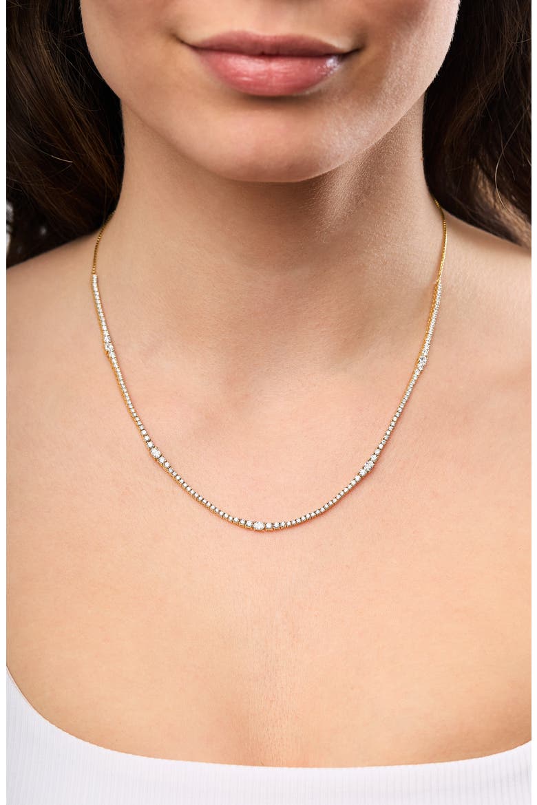 18K Gold Audrey Diamond Tennis Necklace, Alternate, color, 18K YELLOW GOLD