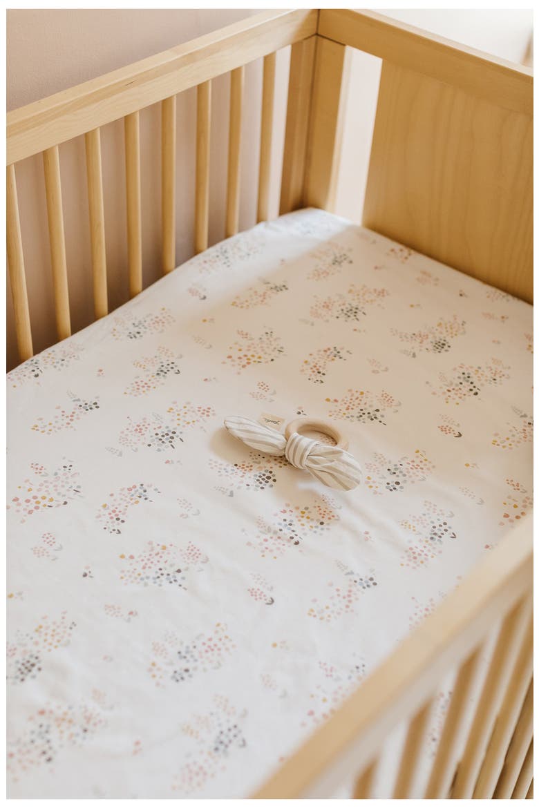 Organic Cotton Crib Sheet, Alternate, color, FLOWER PATCH