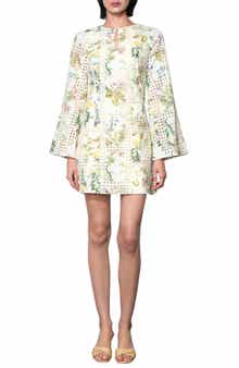 Marshall Embroidered Long Sleeve Cotton Minidress