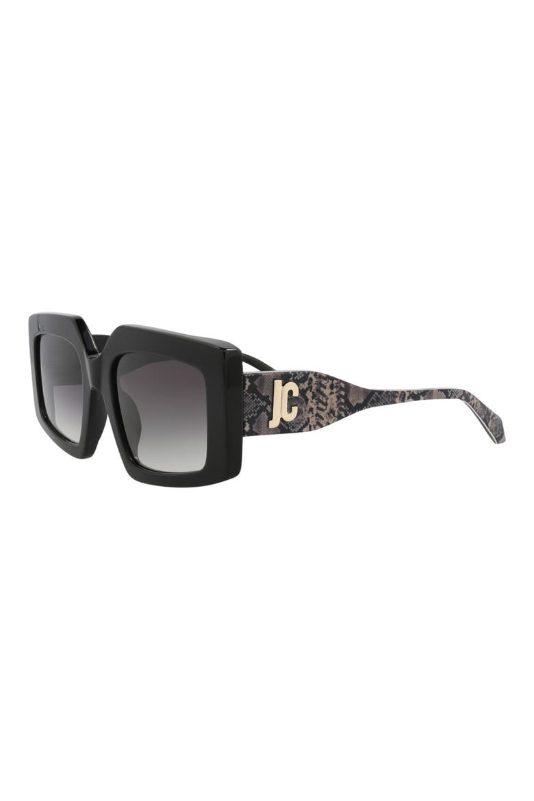 54mm Rectangular Sunglasses, Alternate, color, BLACK BLACK SMOKE