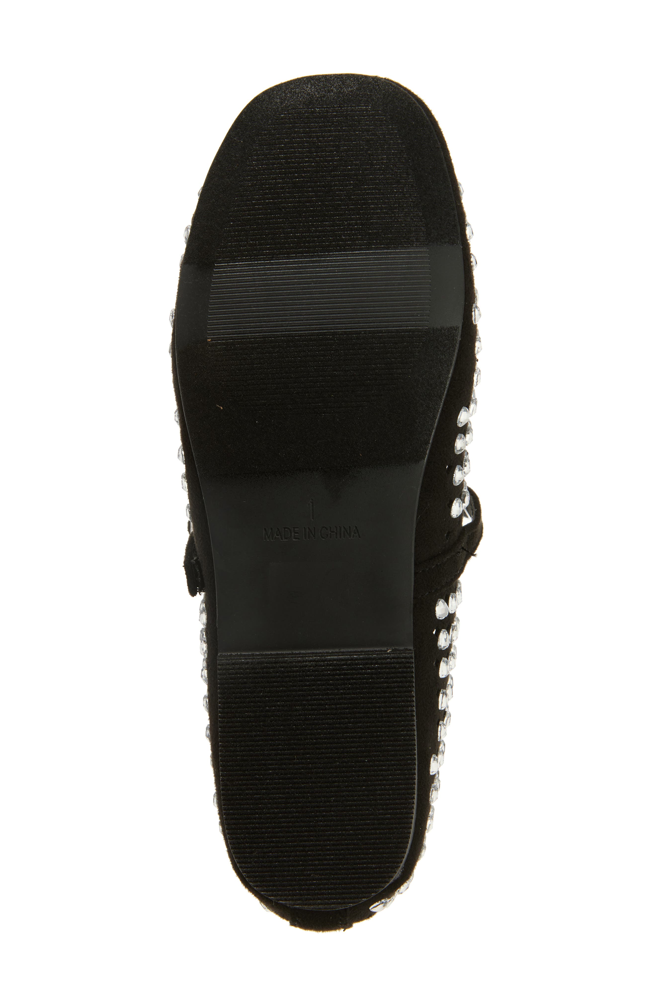 Nordstrom Kids' Farrah Jeweled Mary Jane Flat, Alternate, color, Black