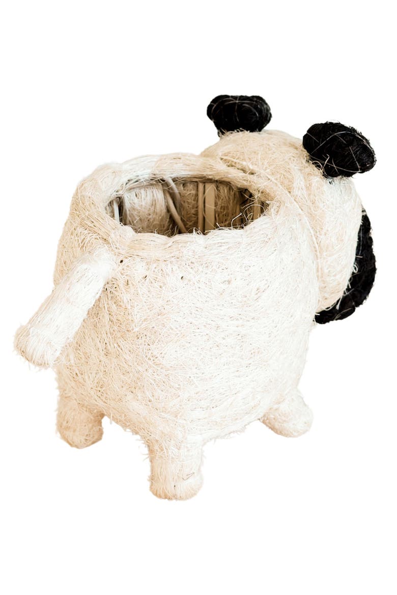 Pug Handwoven Planter, Alternate, color, OFF WHITE / BLACK