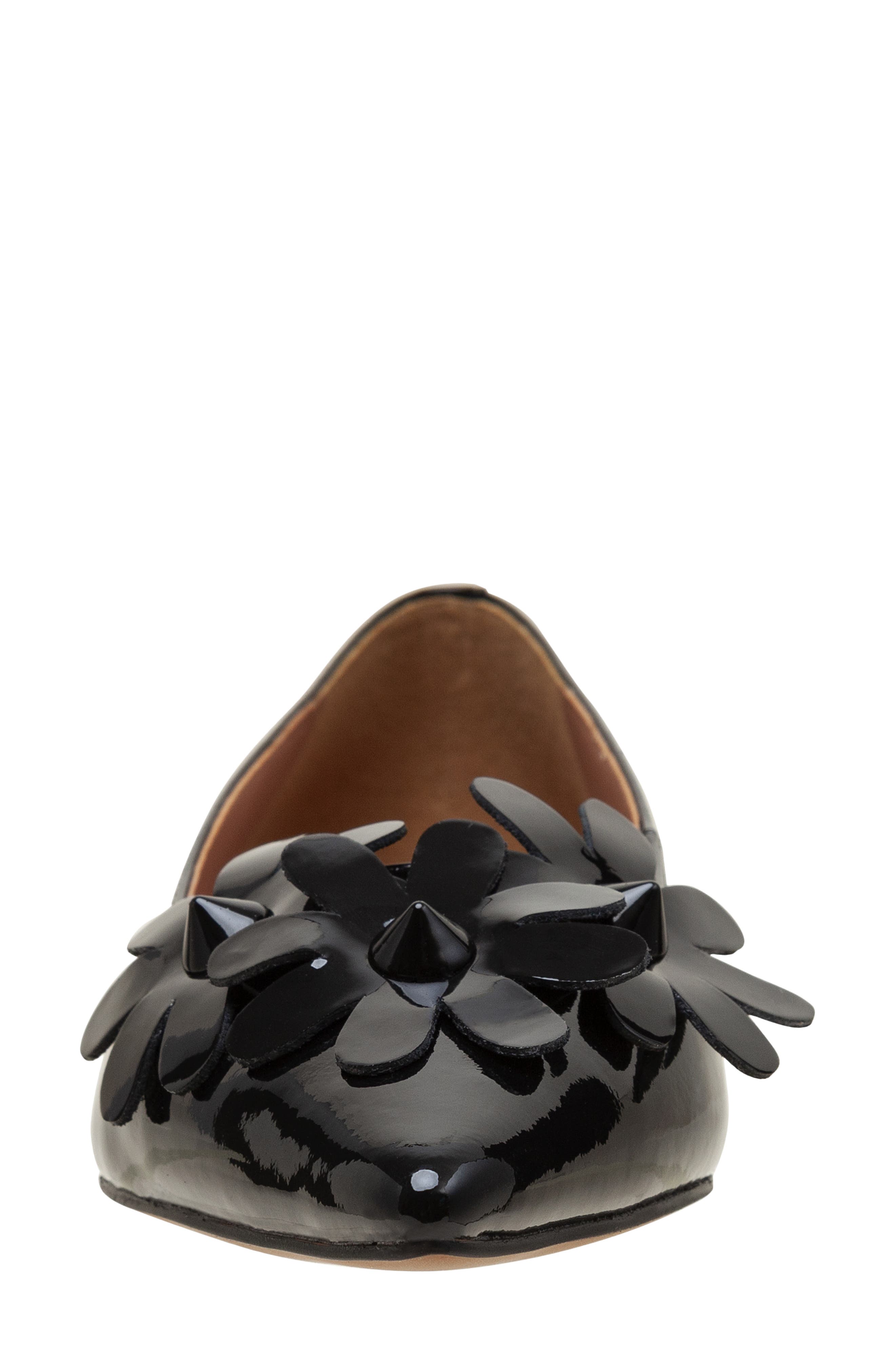 Linea Paolo Narcisus Pointed Toe Flat, Alternate, color, Black Patent