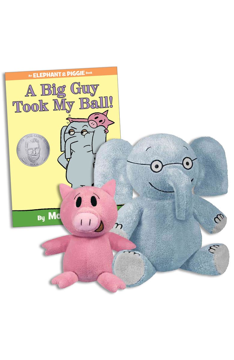 YOTTOY Elephant & Piggie Plush & A Big Guy Took My Ball Book, Main, color, Multicolor