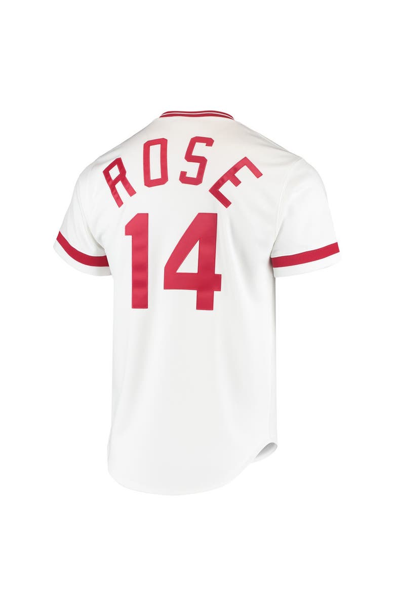 Mitchell & Ness Men's Mitchell & Ness Pete Rose White Cincinnati Reds Cooperstown Collection Authentic Jersey, Alternate, color, 