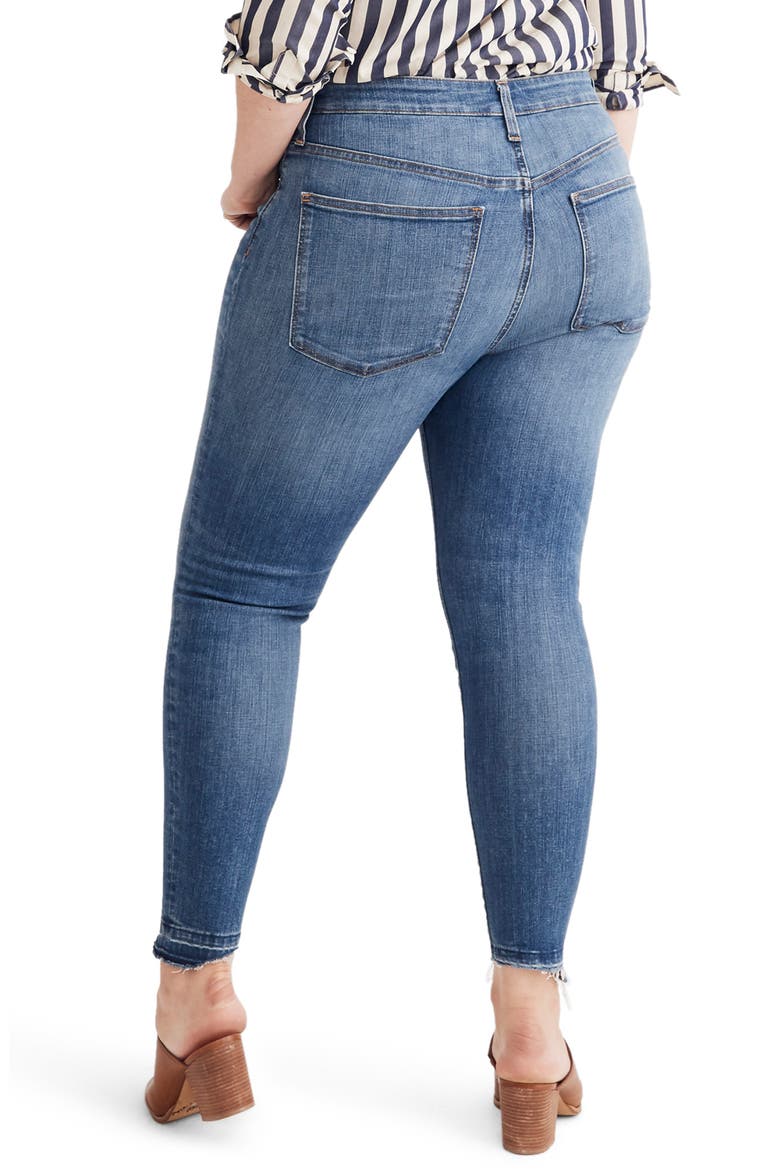 Drop Step Hem Curvy High Waist Skinny Jeans, Alternate, color, EVERTON